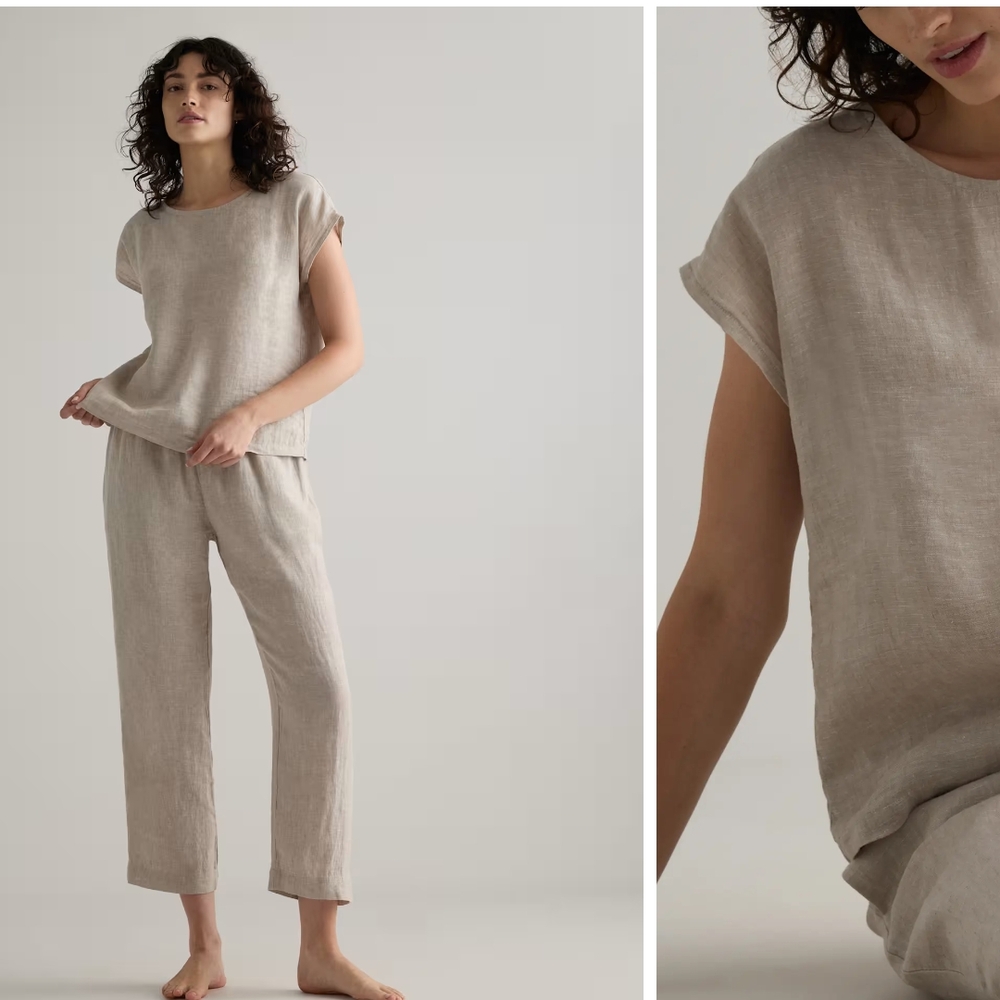 Quince Light Beige Linen Set